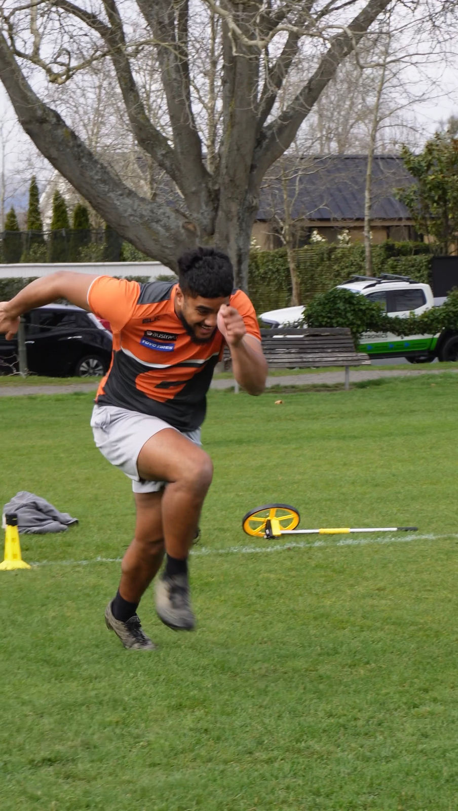 Athlete sprinting during an outdoor speed session